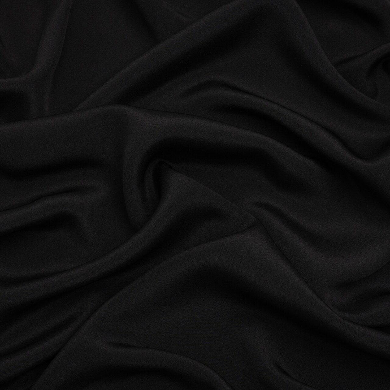 1 Yard Elegant Black Silk Crepe Fabric Luxurious Four Ply for Sewing , 44 Inches Width